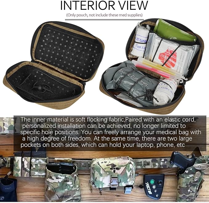 Ifak Pouch-Rapid Deployment Tactical MOLLE Trauma Kit Pouches, Quick Release Tear-Off Medical First Aid Kit Organiser with Red Immediate Identify for Emergency Surviva Activities.