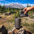 Titanium Ultralight 400ml/14 fl oz Double Wall Coffee Cup With Titanium Straw & Drawstring Case