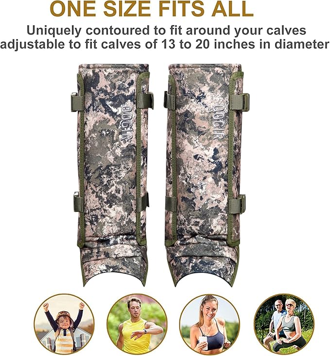 QOGIR Snake Gaiters for Hunting: Durable Snake Guards, Snake Gaiter Leggings for Men & Women, Snake Bite Protection for Lower Legs, Snake Proof Gaiters with Adjustable Size