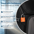 Forge Small TSA Approved Luggage Locks: Ultra Secure Dimple Key Travel Locks Alloy Body. for Luggage, Travel Cases, Backpacks, Orange 4 Pack.