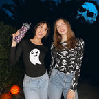 24 oz Halloween Insulated Water Bottle: Meoky Stainless Steel Water Bottle with 2-in-1 Straw and Spout Lid - Leak Proof, Fits in Car Cup Holder, Halloween Gifts for Women Men, Ghost Bloom