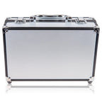 SHANY Carry All Make up Train Case with Pro Makeup Set, Beauty Brushes, Lipsticks, Eye Shadows, Blushes, Powders, and more - Reusable Cosmetics Storage Organizer - Premium Gift Packaging - Silver