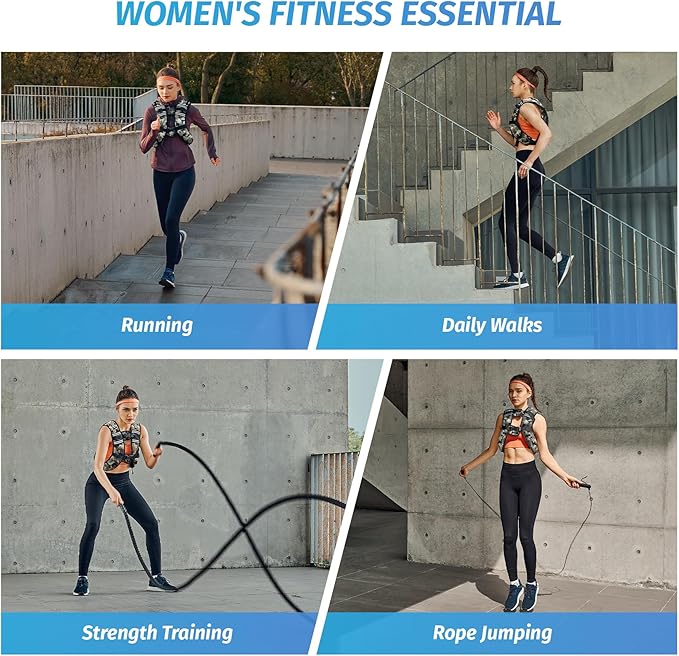 ZELUS Weighted Vest, 6lb/8lb/12lb/16lb/20lb/25lb/30lb Weight Vest with Reflective Stripe for Workout, Strength Training, Running, Fitness, Muscle Building, Weight Loss, Weightlifting