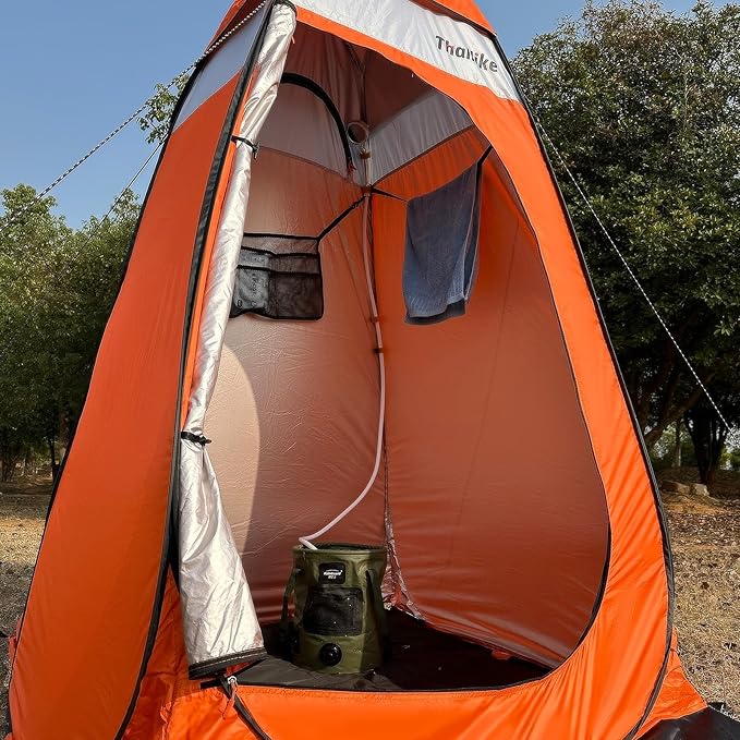 Upgrade Pop Up Privacy Shower Tent 55" x 55" x 83", Portable Camping Shower Tent, Camping Toilet Changing Room with Rain Shelter & Extended Floor Mat, Dressing Room for Beach