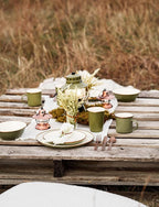 Barebones 2-Tone Enamel Cup Set - Set of 2, 14 oz Mugs - Enamelware Mugs - Durable Kitchen or Camping Mug Set (Olive Drab)