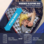 REDCAMP Cotton Flannel Sleeping Bag for Camping Backpacking, Adults Cold Weather Envelope Sleeping Bags with 2/3/4/6lbs Filling