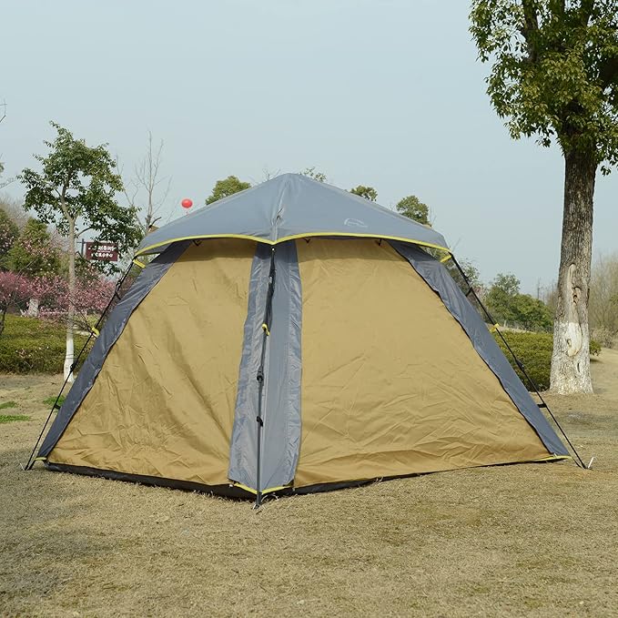 Wind Tour 3-4 Persons Instant Automatic Family Camping Tent Quick Set up Tent for Beach, Traveling, Hiking, Mountaineering, Outdoor Activities