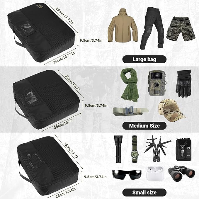 Tactical Packing Cubes 6 Packs Lightweight Luggage Set Packing for Outdoor Organization Travel Accessories Bag Utility Travel Storage Bag