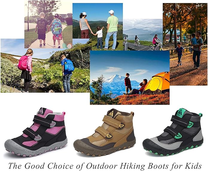Mishansha Kids Hiking Boots Toddler Girls Boys Hiking Shoes Water-Resistant Anti-Collision Non-Slip Athletic Outdoor Trekking Boots