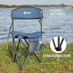 PORTAL Extra Large Quick Folding Tripod Stool with Backrest Fishing Camping Chair with Carry Strap