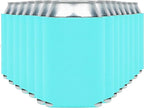 Blank Beer Can Cooler Sleeves (60-Pack) Soft Insulated Beer Can Coolies - HTV Friendly Blank Koolies in Bulk for Beer Cans & Bottles - Coolie Blanks for Vinyl Projects & Wedding Favors (Robins Egg)