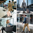Fanwoli Vacuum Rolling Travel Backpack, Carry On Luggage with TSA Lock & Anti Theft Zipper, 70L Expandable Airback with Compression Pump, Waterproof Laptop Bag Ideal for Flight & Business