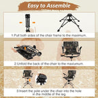 REDCAMP 360° Swivel Hunting Chairs for Ground Blinds, Portable Folding Camo Camping Chairs for Adults Hunting Seats with Hard Arms for Fishing Camping