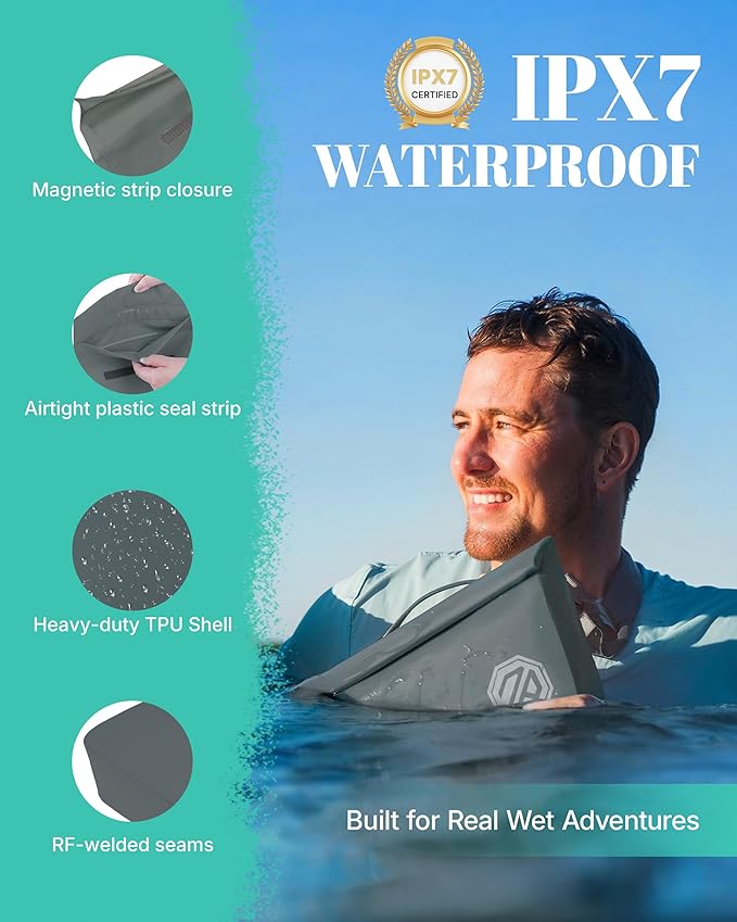 niphean IPX7 Waterproof Dry Bag with Magnetic One-Hand Closure, Durable Waterproof Bag for Kayaking, Paddle Board, Beach, Swimming, Multi-Wear Fanny Pack Style, Dry Bags for Men & Women Outdoor Use