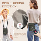 Passport Holder for Travel, Neck Pouch Travel Wallet With RFID Blocking, Waterproof Lightweight Passport Wallet for Women and Men (Army Green)
