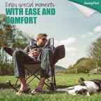 SUNNYFEEL Oversized Heated Camping Chair 2 Pack, Folding Rocking Camping Chairs with Luxury Padded Recliner,Carry Bag, 300 LBS Heavy Duty for Lawn/Outdoor/Picnic/Patio, Portable Rocker Camp Chair