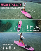 MOUSA 11'6“x35 Extra Wide Inflatable Stand Up Paddle Board, Stable Long SUP for 2 People/Family, Shoulder Strap, 3/5 Handles, 100L Backpack, All-Round Sup Board, Removeable Fin