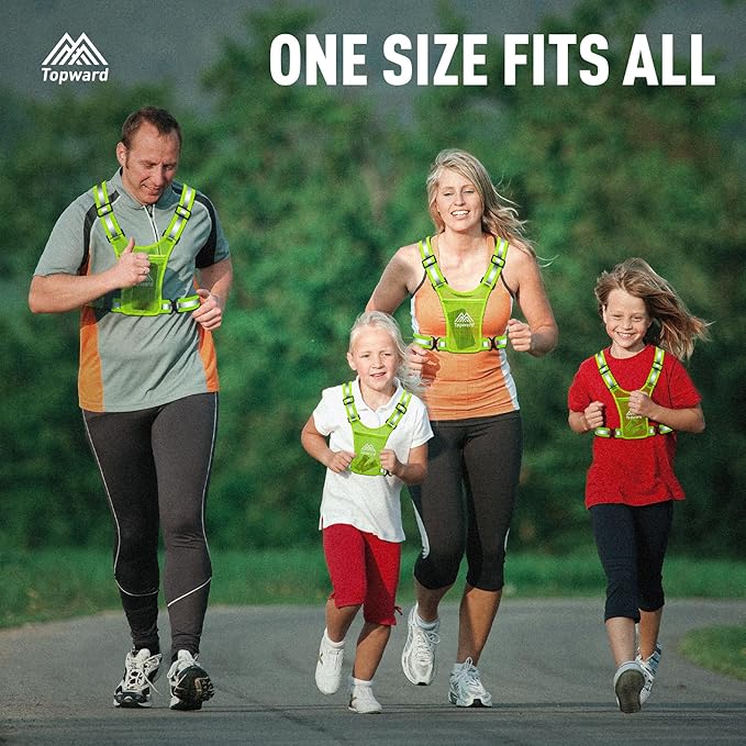 Running Vest Chest Phone Holder for Women Men, Reflective Vest Safety Gear for Dog Walking Cycling - Adjustable Waist/Shoulder