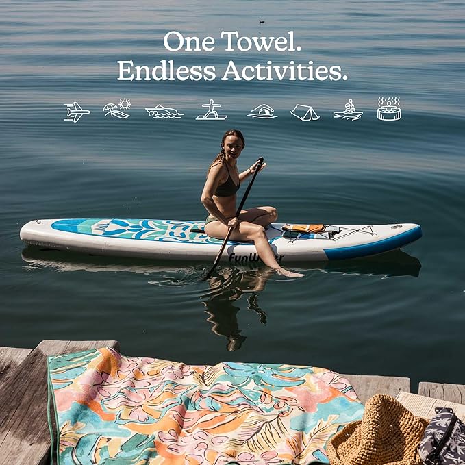 Nomadix Original Towel - Perfect for Beach, Pool, Travel, Camping, Yoga - Made with Recycled Materials - Super Absorbent - Sand Resistant - Jungle - 72.5x30