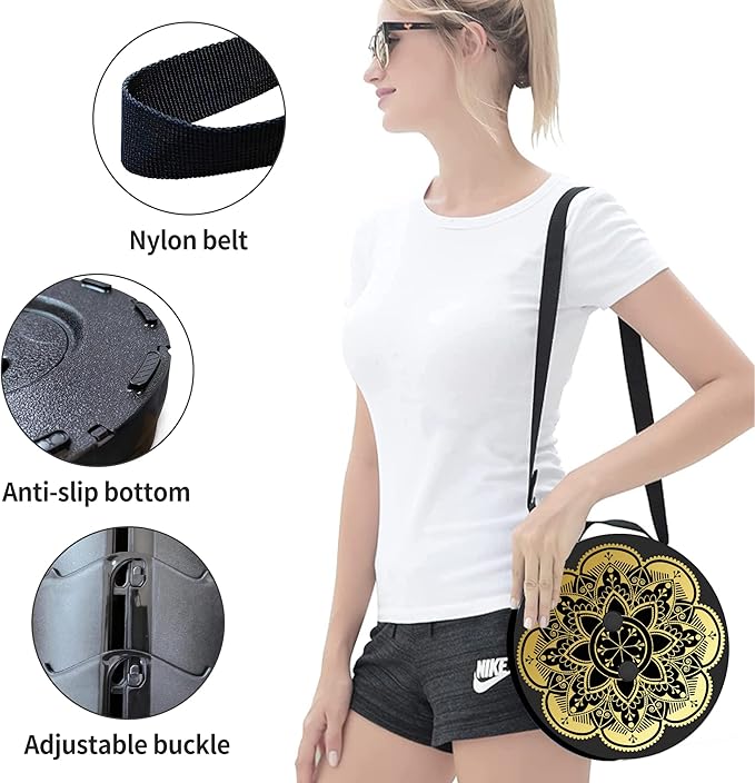 ALEVMOOM Upgraded Telescoping Collapsible Stool with Cushion, Folding Stool with Printing Portable Retractable Foldable Seat Max Load 550lbs for Adults Camping Fishing Outdoor