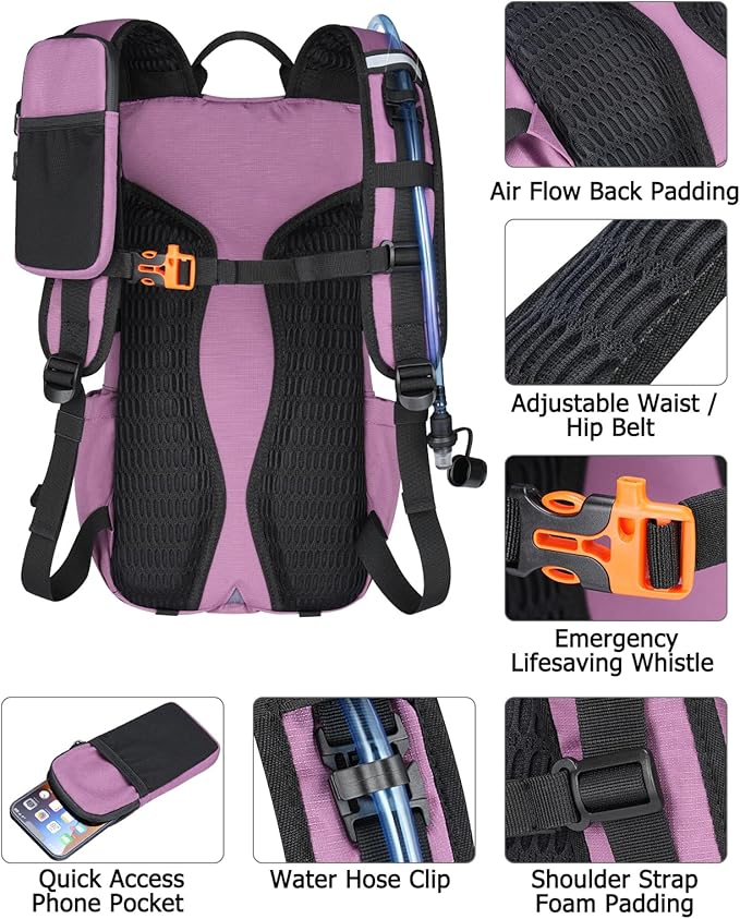 NOOLA Hydration Backpack with 3L Water Bladder, 22L Water Backpack for Hiking Cycling Running Biking, Lightweight Hiking Pack