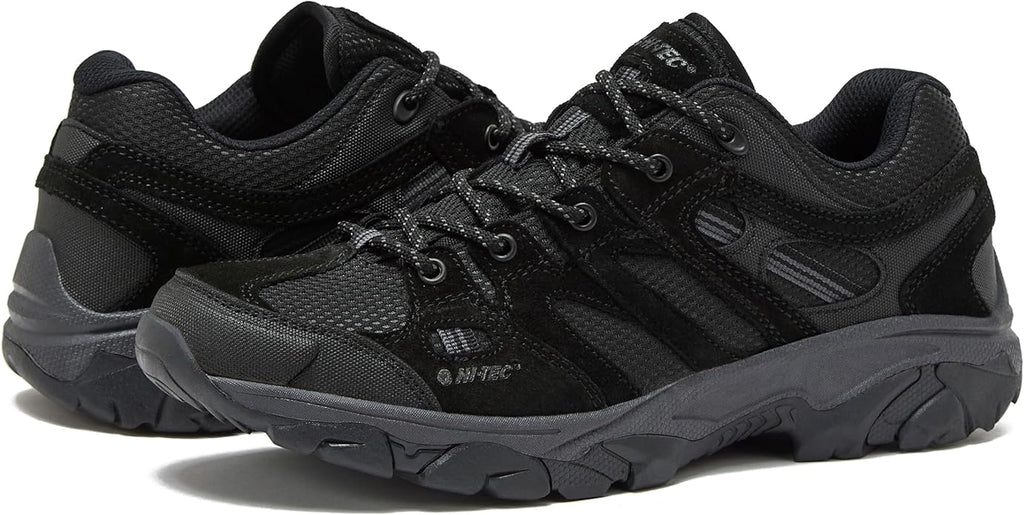HI-TEC Ridge Low Waterproof Hiking Shoes for Men, Lightweight Breathable Outdoor Trekking and Trail Sneakers, Sizes 7 to 15, Medium and Wide Width