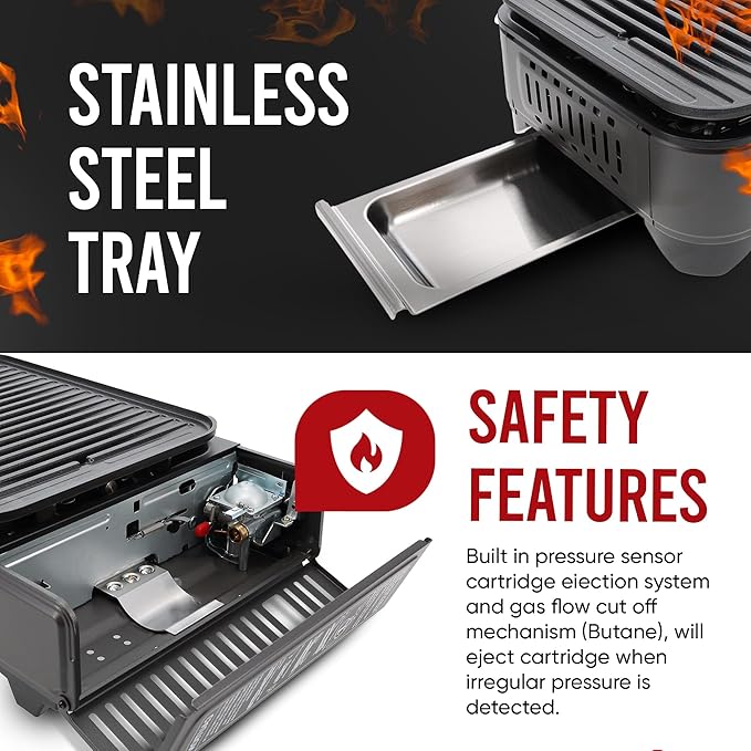 GasOne Propane or Butane Grill Stove GS-2400P Dual Fuel Portable Camping Grill Gas Stove with Carrying Case