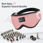 ZUMUSEN Bluetooth Sleep Headphones, 3D Wireless Music Eye Mask with Ultra-Thin Stereo Speakers, Adjustable Sleep Mask for Side Sleepers, Perfect for Travel, Meditation, Relaxation