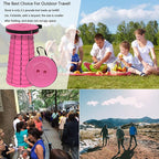 ALEVMOOM Portable Telescoping Collapsible Stool with Cushion & Bag, Retractable Folding Stool for Adults, Lightweight But Sturdy Capacity 440 lbs for Camping Fishing Hiking BBQ