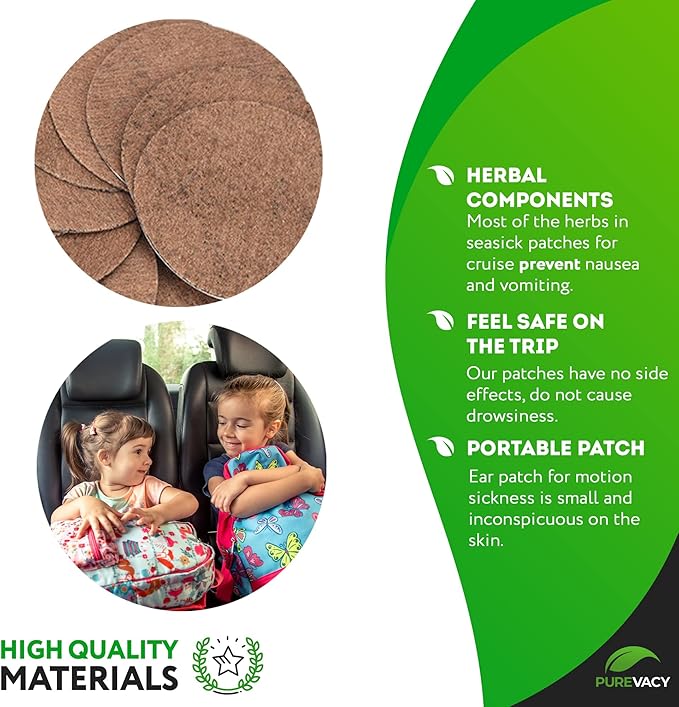 Behind The Ear Motion Sickness Patches for Cruise. Pack of 9520 Beige Sea Sickness Patches for Cruise, Airplane, Car. Anti Motion Sickness Patch Behind Ear. Seasick Patch