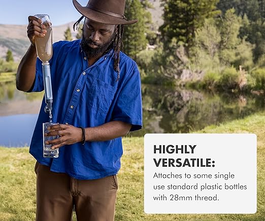 LifeStraw Peak Series - Personal Water Filter Straw for Backup Filtration, Emergency, Survival, and Ultralight Hydration, Mountain Blue, 2 Pack