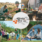 KingCamp Camping Cookware, Lightweight Cook Set Non-Stick Stainless Steel Essentials Mess Kit with Pot Pan Cups Plates Forks Knives Spoons for Camping Backpacking Outdoor Picnic