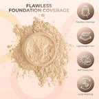 4pc (FAIR 2) KIT w/KABUKI BRUSH Mineral Makeup Matte Loose Powder Foundation Concealer Blush Long Lasting Bare Face Cosmetics