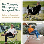 Hammock Camping Chair – Folding Swing Chair with Headrest & Cup Holder, 300 lbs Support, Breathable Mesh, Portable & Lightweight for Outdoor, Camping, Fishing, Patio & Travel