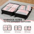 8 Set Compression Packing Cubes for Travel Essentials,Compressible Expandable Packing Cubes for Suitcase,OlarHike Luggage Organizer Bags for Travel,Handy Helper for Organizing Clothes(Pink)