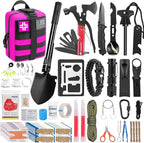 Gift for Father's Day Men Dad Husband,142 Pcs Survival Kit and First Aid Kit, Professional Emergency Kits Survival Gear and Equipment with Molle Pouch, for Men Women Camping Outdoor Adventures