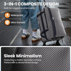 Fanwoli Vacuum Rolling Travel Backpack, Carry On Luggage with TSA Lock & Anti Theft Zipper, 70L Expandable Airback with Compression Pump, Waterproof Laptop Bag Ideal for Flight & Business