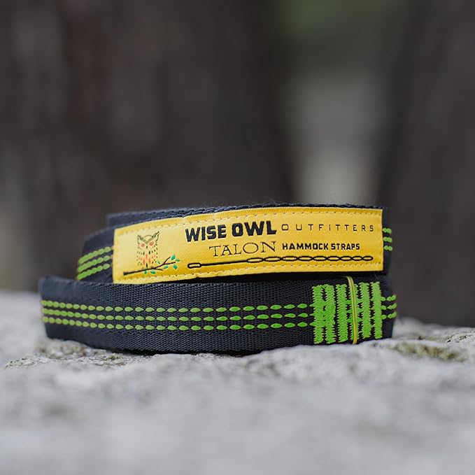 Wise Owl Outfitters Hammock Straps for Trees – 10ft Heavy-Duty Tree Hanging Kit with Carabiners, 38 Loops & Hooks – Essential Hammock Accessories for Camping