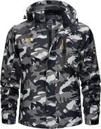 TACVASEN Men's Rain Jacket Lightweight Windbreaker with Hooded Water Resistant Outdoor Raincoat for Hiking Travel Camping