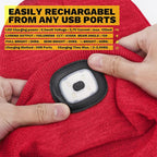 LED Beanie Hat with Light, USB Rechargeable LED Headlamp, Gifts for Men, Him, Husband, Boyfriend,Gifts for Dad, Husband, Father, Red