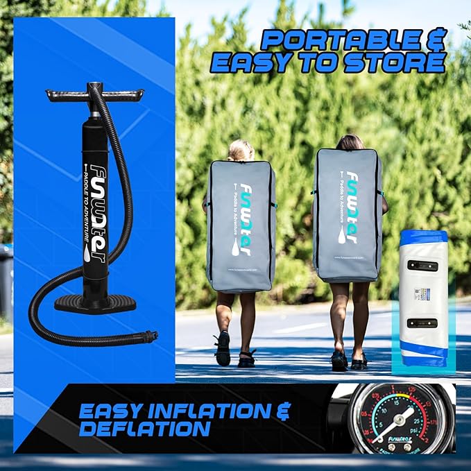 FunWater Stand Up Paddle Board Ultra-Light Inflatable Paddleboard with SUP Accessories for Adults & Youth of All Skill Levels