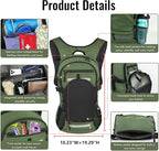 Zavothy 18L Multipurpose Hiking Backpack with 3L Water Bladder – Durable Hydration Backpack with Insulated Bladder Compartment, Hidden Helmet Holder & Rain Cover – for Hiking, Commuting, and Camping