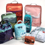 Set of 8 compression packing cubes for travel accessories- Expandable bags for clothing, toiletry, backpacks, organizing essentials (Holiday)