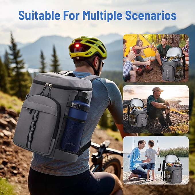 Cooler Backpack, Lightweight and Large Capacity Soft Backpack Cooler, Leak Proof Cooler Bag for Men Women