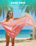 6 Packs Turkish Beach Towels Vacation Essentials Quick Dry Sand Free Soft Large Xl Big Blanket Adult Oversized Bath Pool Swim Towel Set Bulk Multipack Lightweight Thin Sandless Fast Drying Compact