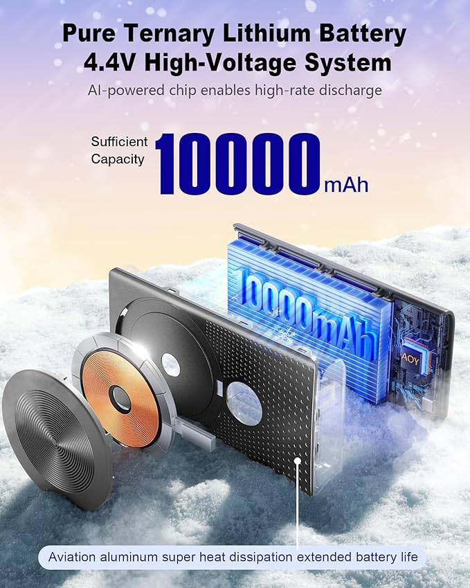 Kesguar Magnetic Portable Charger, 10000mAh 22.5W PD Super Fast Charging Wireless Power Bank. Ultra-Strong Magnet, USB C in&Out Battery Pack for Magsafe, iPhone 17/16/15/13/12 Pro Series