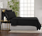 King Sheets by Pure Bamboo, Genuine 100% Organic Viscose Derived from Bamboo Bed Sheet Set, Luxuriously Soft & Cooling, Double Stitching, Lifetime Quality Promise (King, Black)