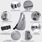 Peicees Sling Bag For Men Women Small Crossbody Backpack Shoulder Bag Man Purse Chest Bag For Hiking Travel