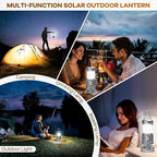 Solar Camping Lantern with Fan, Collapsible USB Rechargeable & Battery Powered Emergency Hanging Lights for Camping Tent Hurricanes Power Outages Storm Indoor Outdoor (Upgraded, 1 Pack)