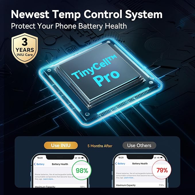 INIU Pocket Size Portable Charger, Ultra Small 10000mAh 45W PD Power Bank, USB C in&Out Fast Charging Battery Pack, Travel Essentials Powerbank for iPhone 17 16 15 14 Pro Air, iPad, Samsung S24 etc